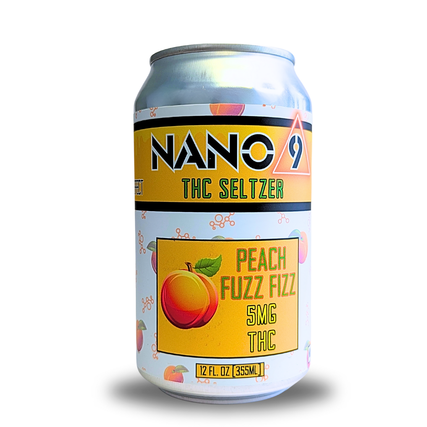 5mg Peach Fuzz Fizz THC Seltzer: Nano 9 Pack
