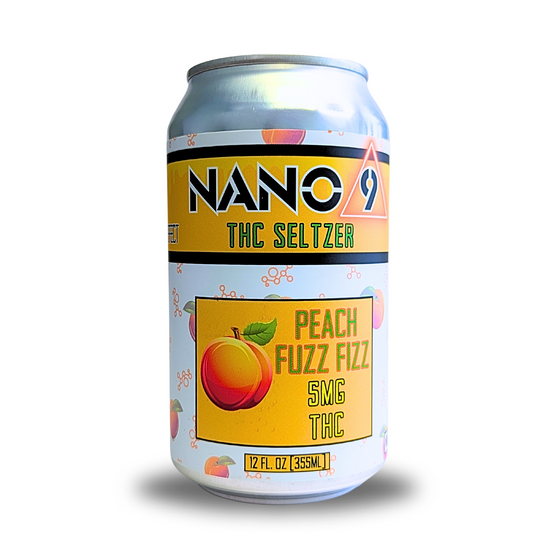 5mg Peach Fuzz Fizz THC Seltzer: Nano 9 Pack