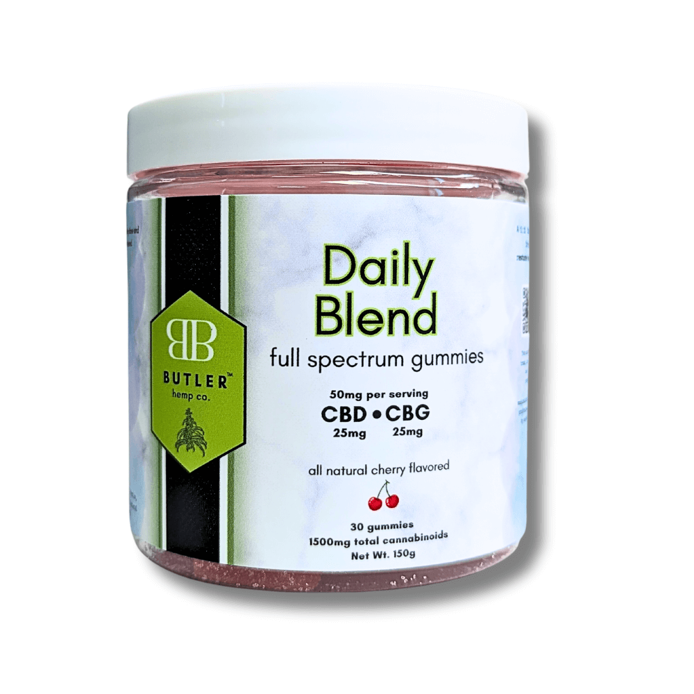 A 50:50 blend of CBD and CBG helps to support gut health and fight inflammation when taken taken daily. 50mg of total cannabinoids are individually infused into each gummy. Contains zero artificial flavors, colors, or high fructose corn syrup; vegan and gluten free.