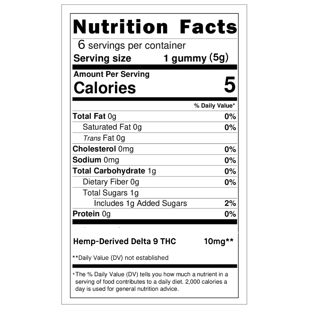 Nano 9 Hemp-Derived Delta 9 Gummies 6 Count